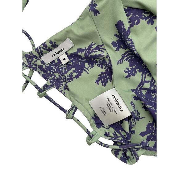 Miaou Mint Toile Green Nylon Corset Size M - Picture 4 of 4